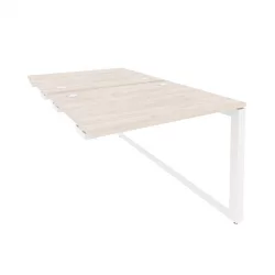 Стол-приставка двойной на О-образном м/к к опорым элем. ОНИКС О.МО-Д.СПР-1.8 Денвер Светлый/Белый / ONIX O.MO-D.SPR-1.8