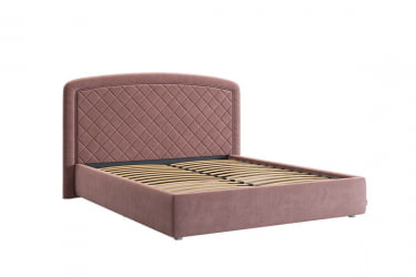 Кровать 1.6 Сильва 2 с основанием ЗО.КМ1.6-18 пудра (велюр) / ZO.KM1.6-18
