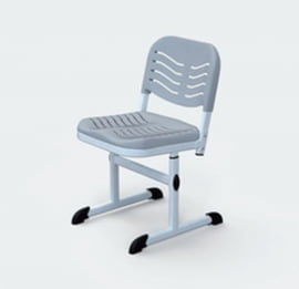 Ученический стул (рост 5-7) пластиковый Синий/Каркас серый
