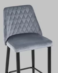 Стул полубарный Диего велюр Серый