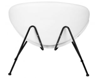 Кресло дизайнерское ДОБРИН ЕМИЛЙ (белый винил ЙП17, черное основание) 2 шт / DOBRIN EMILY YP17,