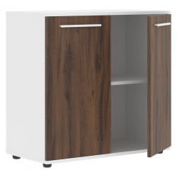 Шкаф с глухими малыми дверьми ЕДИС ЕЛCС 85.1 Дуб Денвер темный Белый Белый / EDIS ELCS