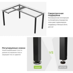 Стол письменный (для компьютера) угловой EUREKA CD-L01L-60B Black