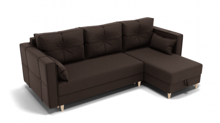 Диван Консул-2 НПБ угол левый/правый (ЗР) Цвет фасада: Коричневый; Тип: Левый/правый; Материал фасада: Металл/Велюр