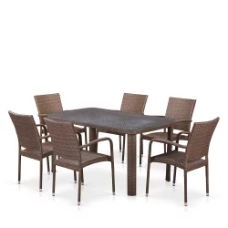 Комплект плетеной мебели T51A/Y376-W773-150x85 6Pcs Brown Комплект плетеной мебели T51A/Y376-W773-150x85 6Pcs Brown