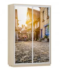 Шкаф-купе двухдверный Экспресс Дуо 1400х2400х Улица/Ясень шимо светлый / 1400х2400h