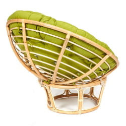 Кресло PAPASAN ECO/ПАПАСАН ЭКО P115-1/SP STD /c подушкой, ремешками/ диаметр подушки 125 см, 115x101x92 см, Natural (натуральный), флок Олива, 23