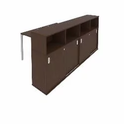 Рабочая станция с опорным шкафом-купе Метал Сйстем Б.РС-СШК-4.1 Венге/Серый / Metal System