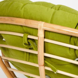 Кресло PAPASAN ECO/ПАПАСАН ЭКО P115-1/SP STD /c подушкой, ремешками/ диаметр подушки 125 см, 115x101x92 см, Natural (натуральный), флок Олива, 23