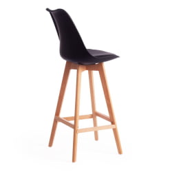 Стул барный TULIP BAR (mod. C1014H) / 1 шт. в упаковке пластик/дерево, 57 х 48 х 104 см, черный 3010/натуральный
