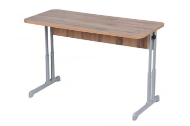 Парта двухместная эргономическая (рост 3-7) Клен Танзау/Металл Серый
