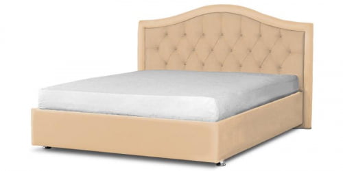 Мягкая интерьерная кровать &куот;Калининград&куот; с подъемным механизмом Материал фасада: Экокожа; Спальное место: 1400х2000 мм; Цвет фасада: Бежевый; Цвет корпуса: Бежевый / "Калининград"