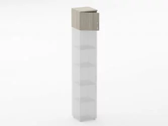 Антресоль Glassy 6.04.13Л Дуб сантана светлый