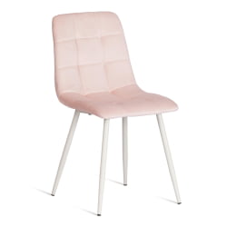Дизайнерский стул CHILLY (mod. 7094-1) вельвет/металл, 44,5х52,5х86 см, pink (розовый) HLR39 / белый