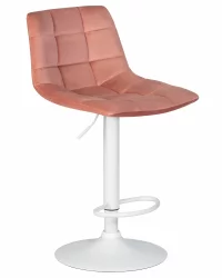 Стул барный DOBRIN TAILOR WHITE Пудрово-розовый велюр MJ9-32