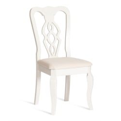 Стул Афродита/ Aphrodite дерево гевея, 46х54х99см, Ivory white, ткань кремовая с рисунком (А04)