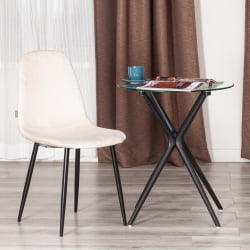 Стул для кухни BREEZE (mod. JSC-58) Велюр/металл , 44 х 53 х 86 см, beige (бежевый) HLR2 / черный
