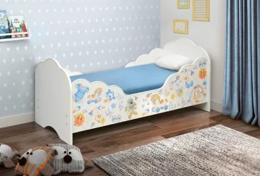 Кровать детская с фотопечатью Малышка №3 600*1400 Белый