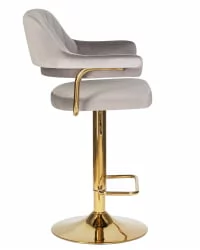 Стул барный DOBRIN CHARLY GOLD Серый велюр MJ9-75