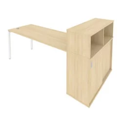 Рабочая станция с опорным шкафом-купе Metal System Б.РС-СШК-3.5 Акация/Белый