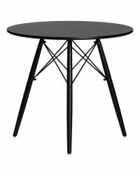 Стол обеденный DOBRIN CHELSEA 80 BLACK (столешница черная, основание черное)