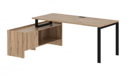 Стол с тумбой ЕДИС ЕУCТ 19814 Дуб Денвер светлый Черный / EDIS EUCT