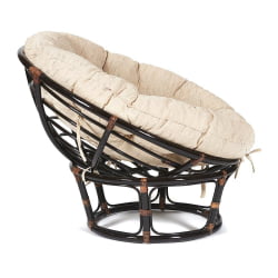 Кресло PAPASAN 23/01 W /с подушкой/ диаметр подушки 129 см, 115х101х104 см, Antique brown (античный черно-коричневый), ткань Старт