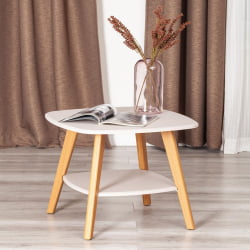 Журнальный стол РИО мдф, 65х65х50 см, крем/дуб светлый / RIO