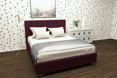 Кровать 90 на 200 Терра с подъемным механизмом Цвет фасада: Красный; Материал фасада: Металл/Велюр; Спальное место: 900х2000 мм