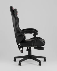 Кресло спортивное TopChairs Prophet с оттоманкой черный