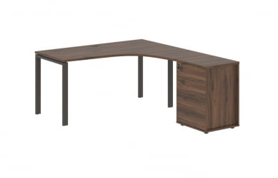 Стол эргономичный с тумбой правый ЕДИС ЕУCЕТ 1518 Р Дуб Денвер темный Мокко / EDIS EUCET R