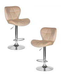 Стул барный ДОБРИН БАРНЙ (бежевый велюр (МДЖ9-10)) 2 шт / DOBRIN BARNY (MJ9-10))