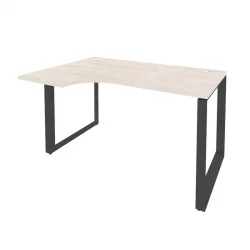 Стол эргономичный левый на О-образном м/к ОНИКС О.МО-СА-2Л Денвер Светлый/Антрацит / ONIX O.MO-SA-2L
