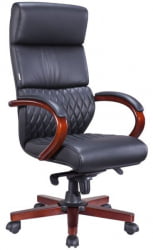 Стул руководителя Everprof President Wood Кожа Черный