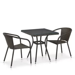 Комплект плетеной мебели T282BNT/Y137C-W53 Brown 2Pcs Комплект плетеной мебели T282BNT/Y137C-W53 Brown 2Pcs