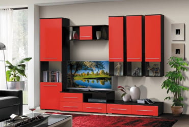 Набор мебели для гостиной Грация 6 МДФ глянец Венге/Дуб выбеленный