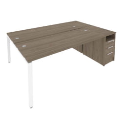 Рабочая станция с опорной тумбой Метал СйстемБ.РС-СТП-2.5 Вяз/Белый / Metal SystemБ.РС-СТП-2.5