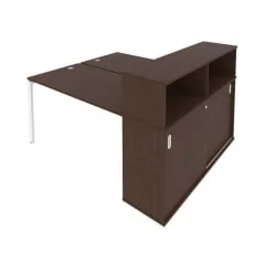 Рабочая станция с опорным шкафом-купе Метал Сйстем Б.РС-СШК-2.3 Венге/Белый / Metal System