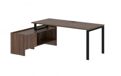 Стол с тумбой ЕДИС ЕУCТ 19814 Дуб Денвер темный Черный / EDIS EUCT