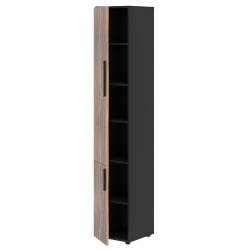 Шкаф-колонка с глухими малыми и средними дверьми (левый) VELION VENEER VRHCS 40.3 L Американский орех Яшма черная