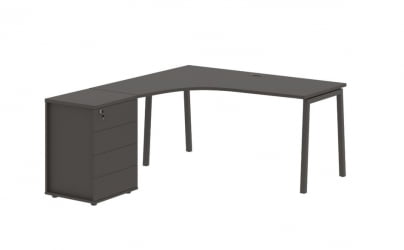 Стол эргономичный с тумбой (левый) ЕДИС ЕЛCЕТ 1518 Л Мокко / EDIS ELCET L