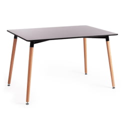 Обеденный стол JOHN (mod. T1001) МДФ/дерево, 80 х 120 х 75 см , Black (черный)/ Natural (натуральный)