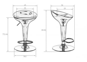 Стул барный ДОБРИН БОМБА (голубой) 2 шт / DOBRIN BOMBA