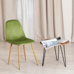 Стул для кухни BREEZE (mod. 4724) вельвет/металл, 44 х 53 х 87 см, Green (зеленый) HLR54 / натуральный