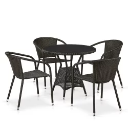 Комплект плетеной мебели T707ANS/Y137C-W53 4Pcs Brown Комплект плетеной мебели T707ANS/Y137C-W53 4Pcs Brown