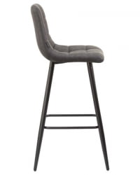 Стул барный ДОБРИН НИCОЛЕ (черные матовые ножки, серая антрацитовая винтажная экокожа (РУ-08)) 2 шт / DOBRIN NICOLE (RU-08))