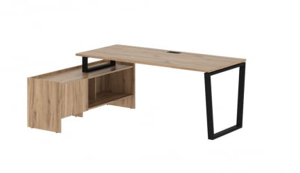 Стол с тумбой ЕДИС ЕВCТ 19814 Дуб Денвер светлый Черный / EDIS EVCT