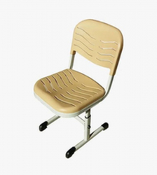 Ученический стул (рост 5-7) пластиковый Бежевый/Каркас серый