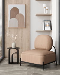 Кресло Стоун К велюр рельефный бежевый