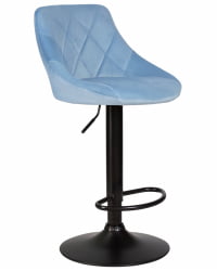 Стул барный ДОБРИН ЛОГАН БЛАCК (пудрово-голубой велюр (МДЖ9-74)) 2 шт / DOBRIN LOGAN BLACK (MJ9-74))